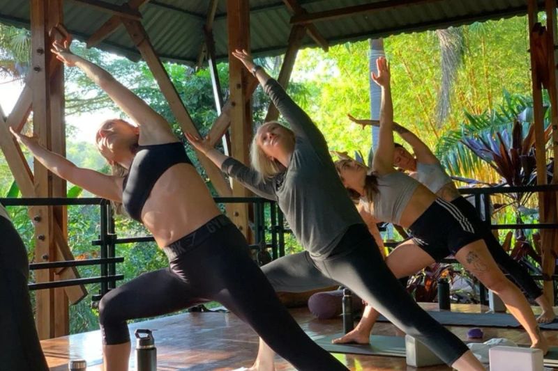 Intimate yoga retreat group at The Sanctuary at Two Rivers Costa Rica