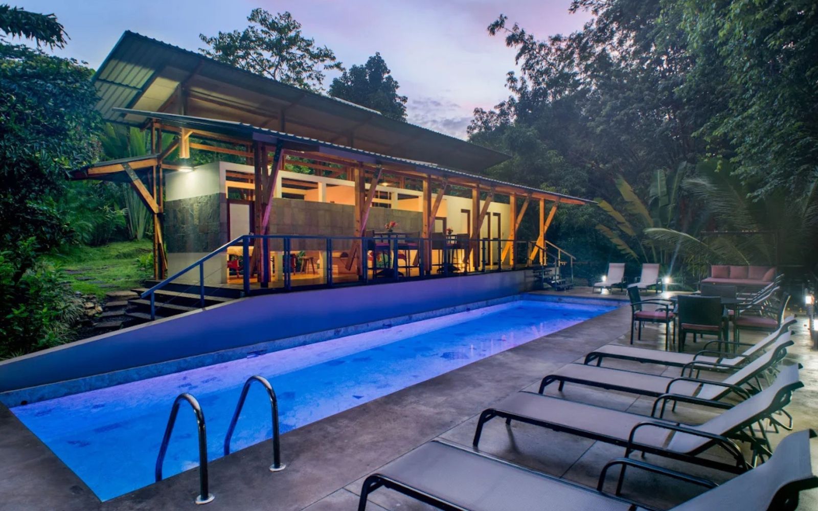 Costa Rica Retreat Center - The Sanctuary - Pool at Sunset