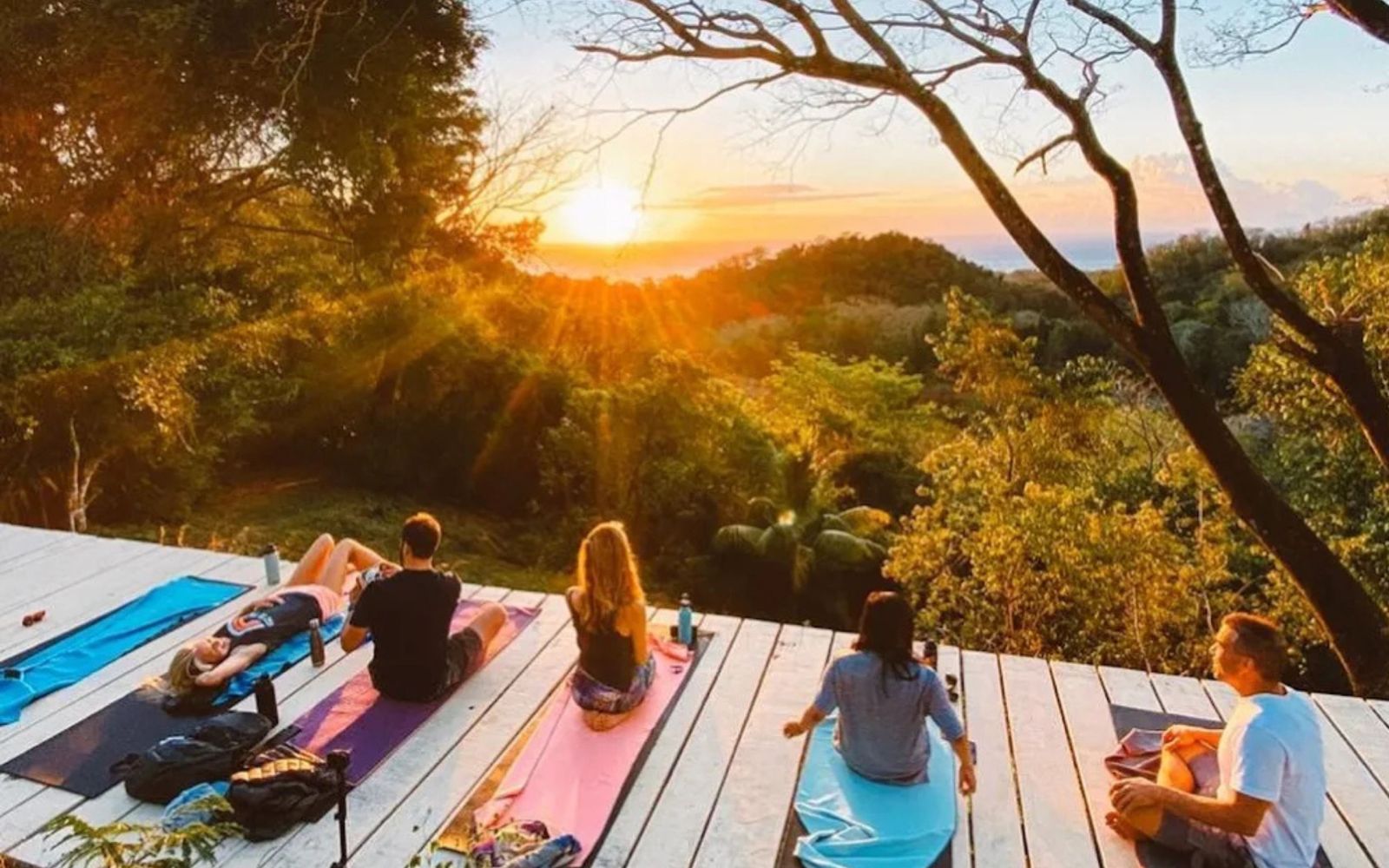 Costa Rica Retreat Center - The Sanctuary - Yoga Open-air deck at sunrise